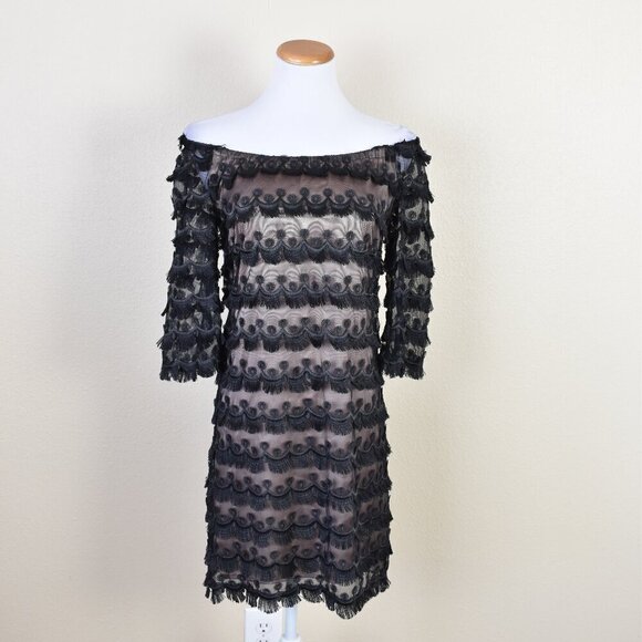 Trina Turk Women's Rosaura Copacabana Fringe Lace Dress - Picture 1 of 11